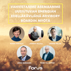 Vahvistamme asemaamme uusiutuvan energian edelläkävijänä Advisory Boardin myötä